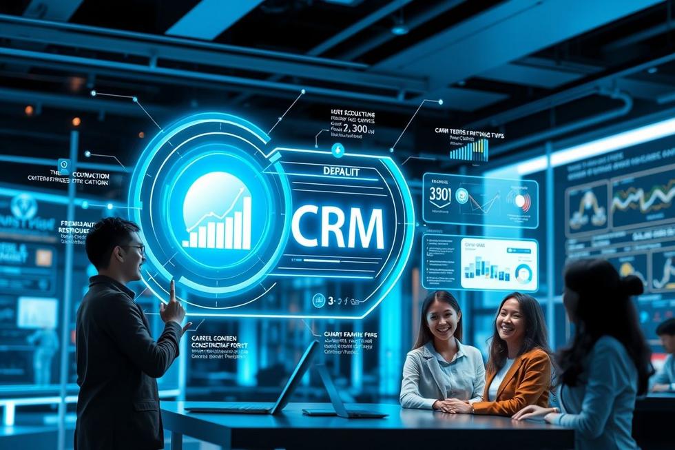 Interação tecnológica no processo de CRM entre clientes e representantes de marcas.