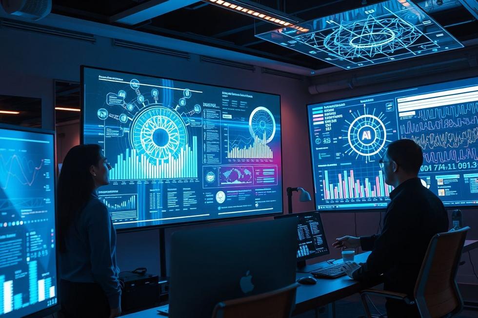 Profissionais de marketing usando inteligência artificial