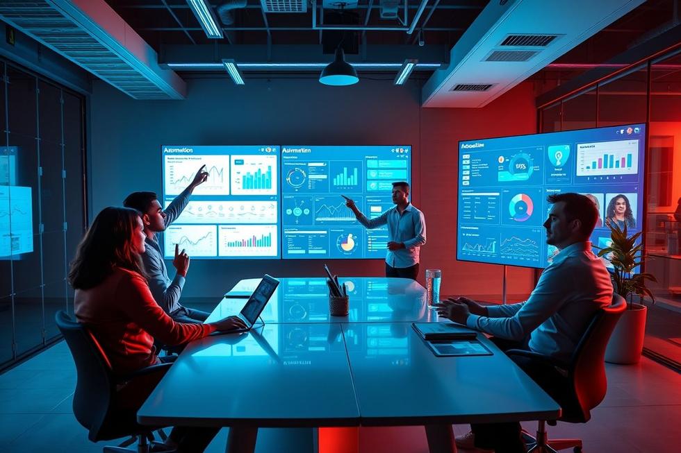 Equipe de marketing em Uberlândia implementando automação com sucesso.