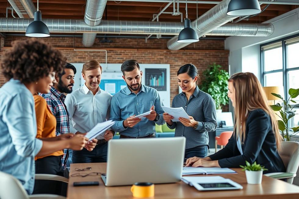 Colaboração em equipe no desenvolvimento de marketing digital