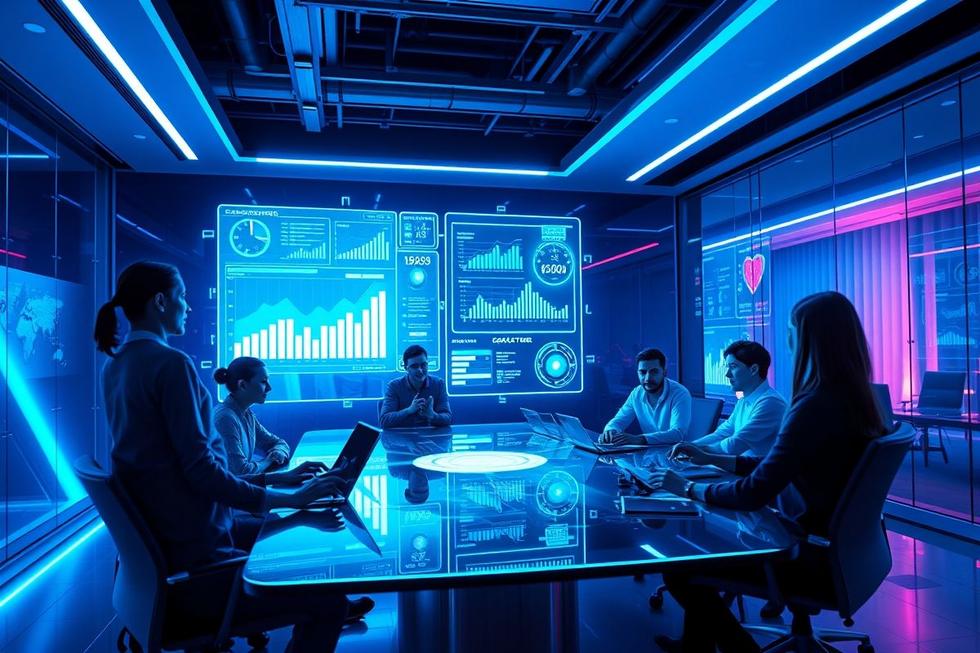 Reunião de equipe de marketing demonstrando estratégias do futuro.