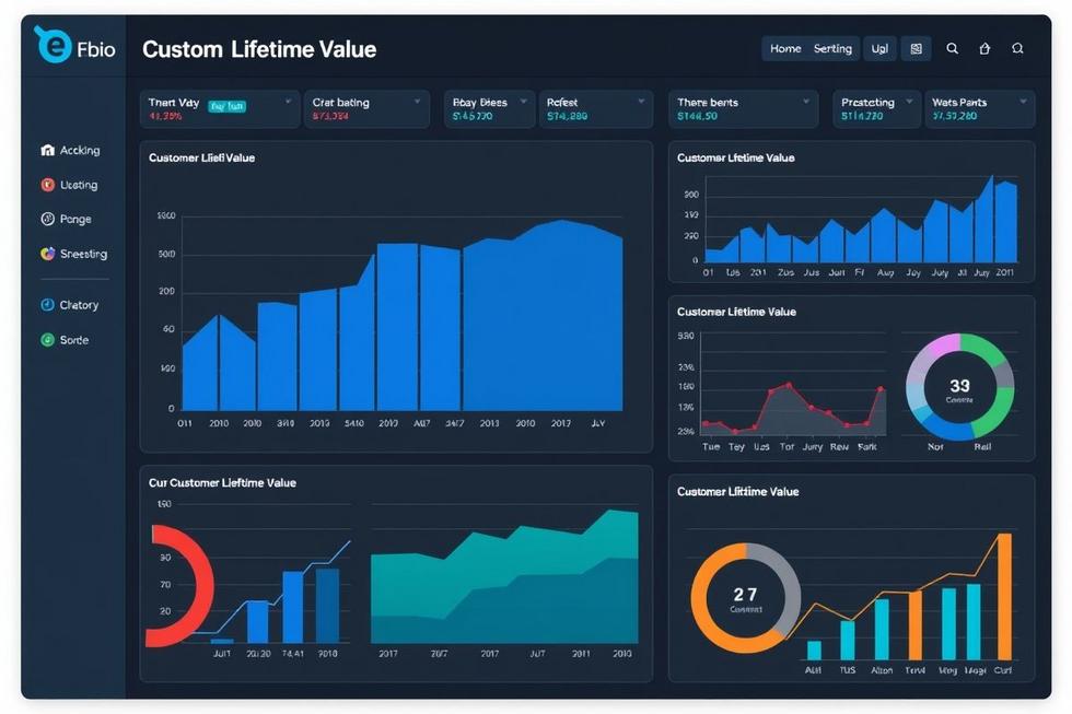 Métricas relacionadas ao valor vitalício do cliente em um dashboard