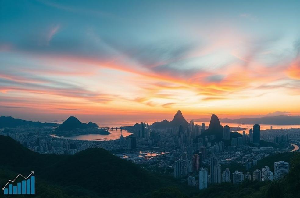Vista do Rio de Janeiro com elementos de marketing B2B.