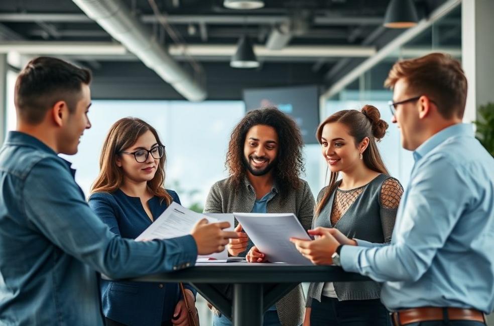 Profissionais de marketing colaborando em estratégias de inbound marketing.