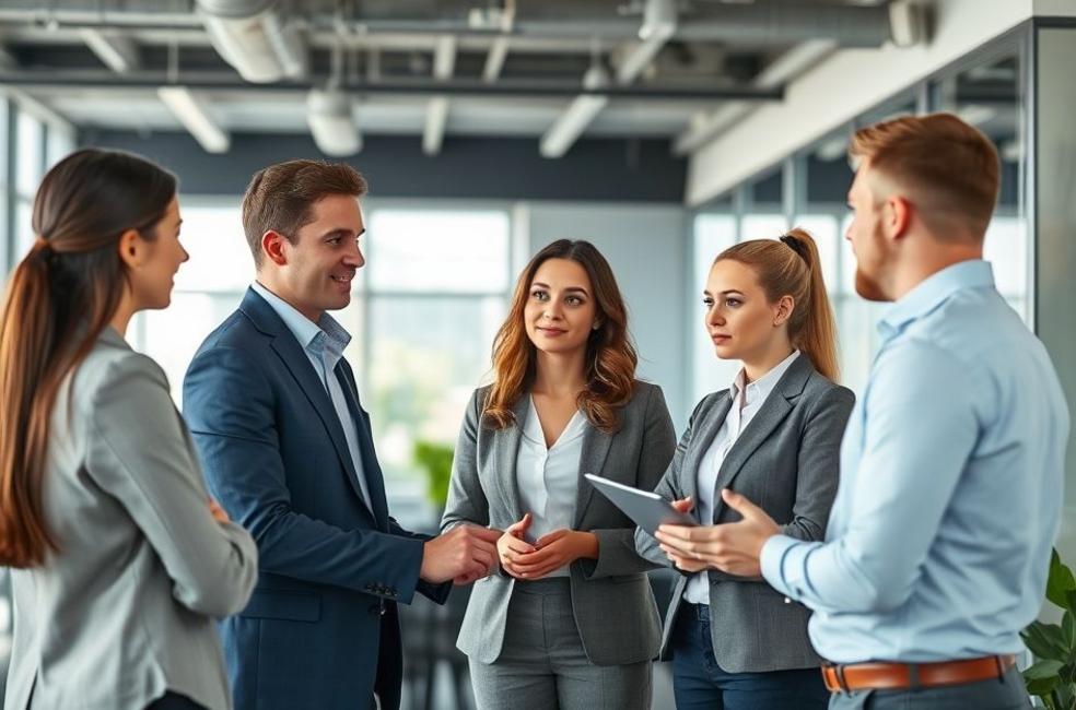 Consultor de marketing orientando corretores autônomos.