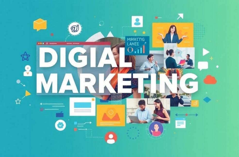 Representação visual do marketing digital aplicado à educação superior.