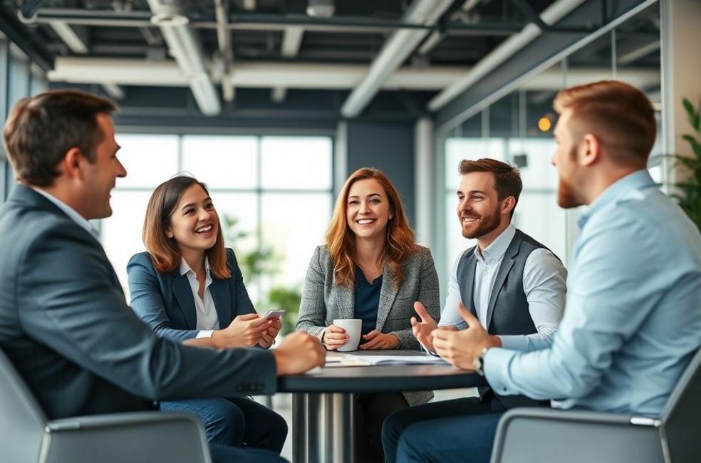 Encontro de profissionais sobre SEO para empresas de tecnologia B2B.