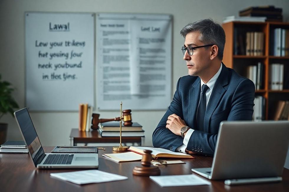 Advogado eligindo estratégias de marketing digital.