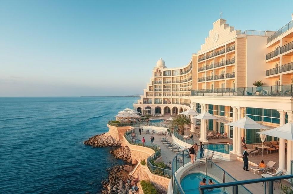 Hotel luxuoso à beira-mar, proporcionando experiências especiais aos hóspedes.