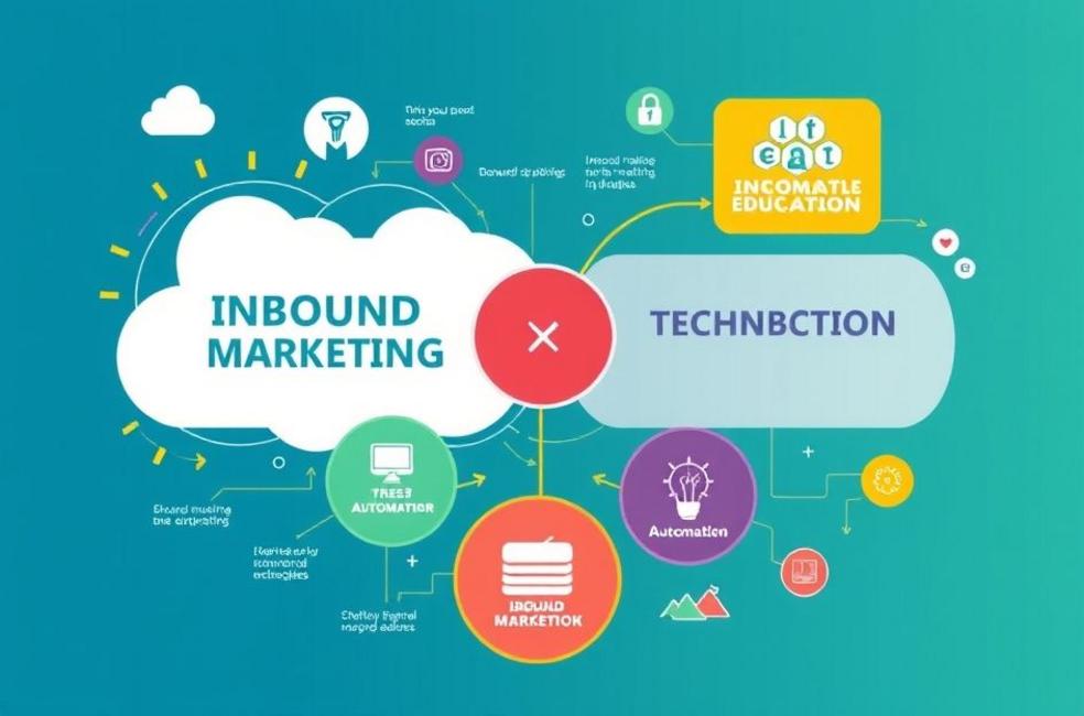 Gráfico ilustrando a conexão entre marketing digital, tecnologia e educação.