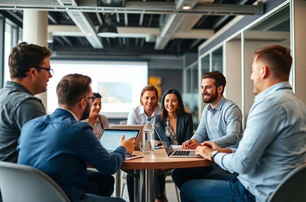 Profissionais colaborando em estratégias de inbound marketing.