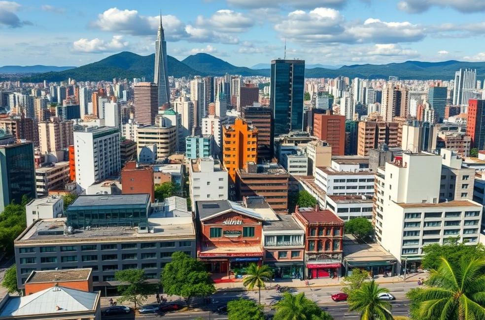 Vista da cidade de São Paulo mostrando a inovação em pequenas empresas.