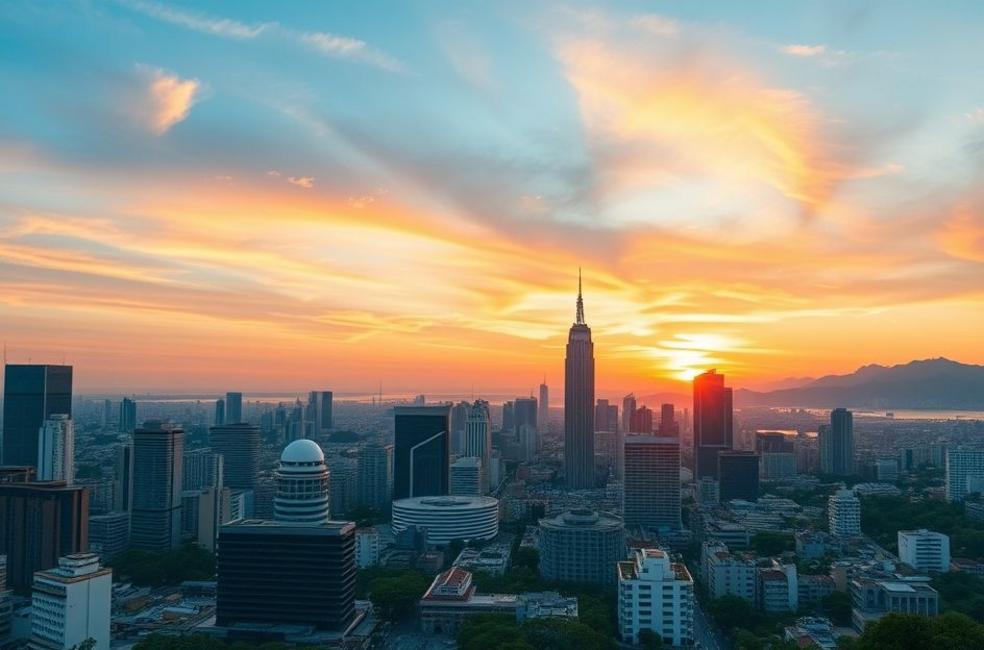 Vista panorâmica de São Paulo ao entardecer
