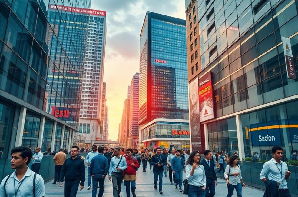 Ambiente de marketing dinâmico em São Paulo com diversas opções de agências.