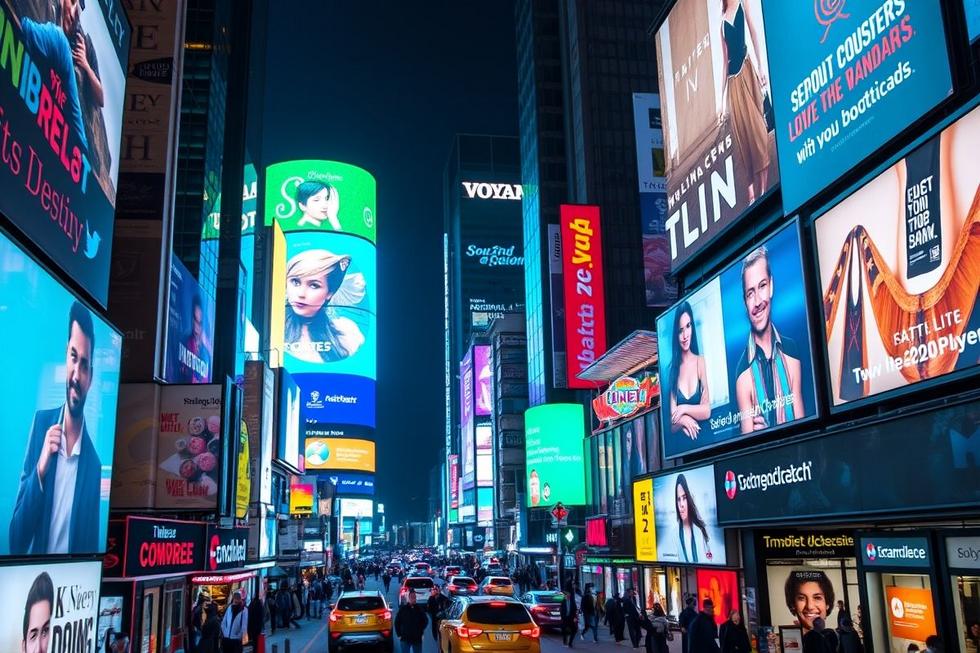 Paisagem urbana vibrante de São Paulo destacando o marketing digital.
