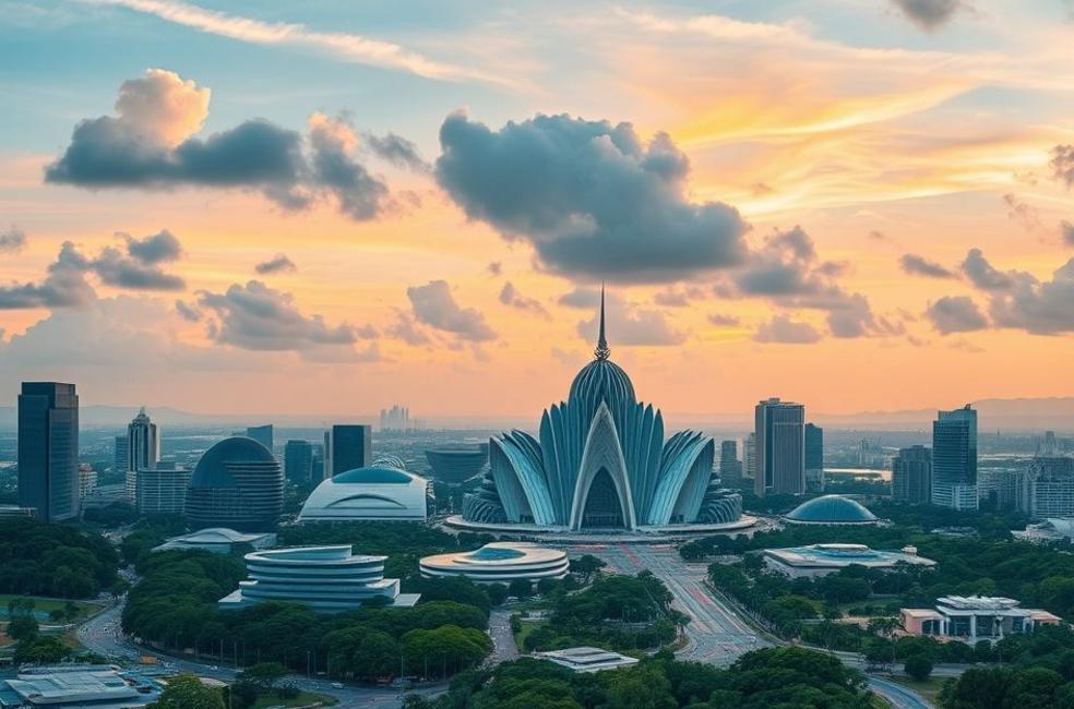 Paisagem vibrante de Brasília simbolizando crescimento e transformação digital.