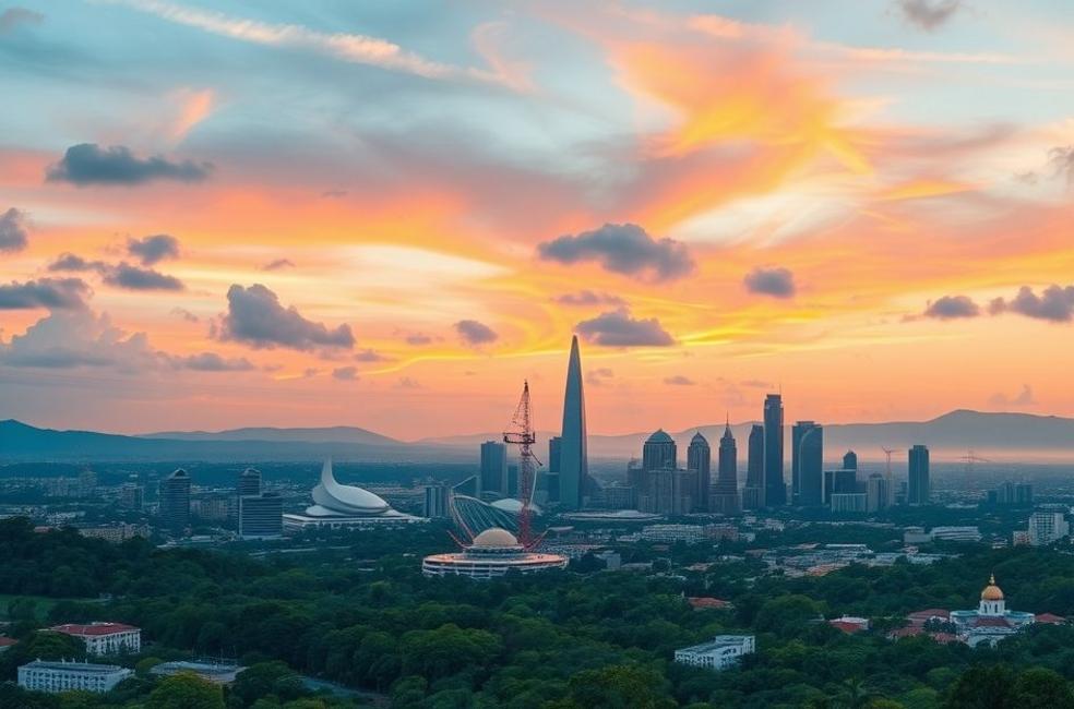 Cenário do horizonte de Brasília representando crescimento no marketing digital.